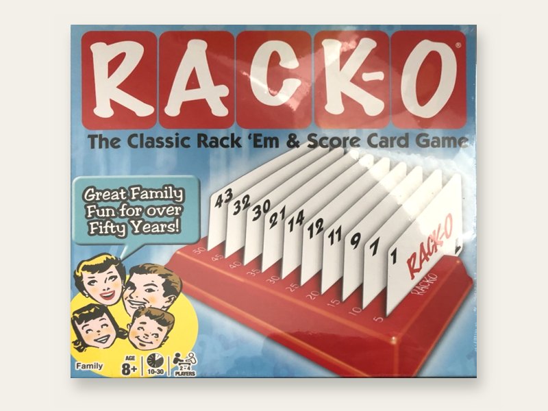 Box of Rack-O, the classic rack and score card game
